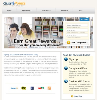 Quiz Points Website Screenshot