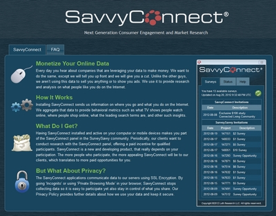 Screenshot of SavvyConnect Member Dashboard